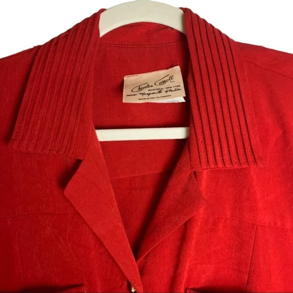 Vintage Red Secretary  Dress Belted Church Business SIZE 12| Charles Caroll - Picture 5 of 12